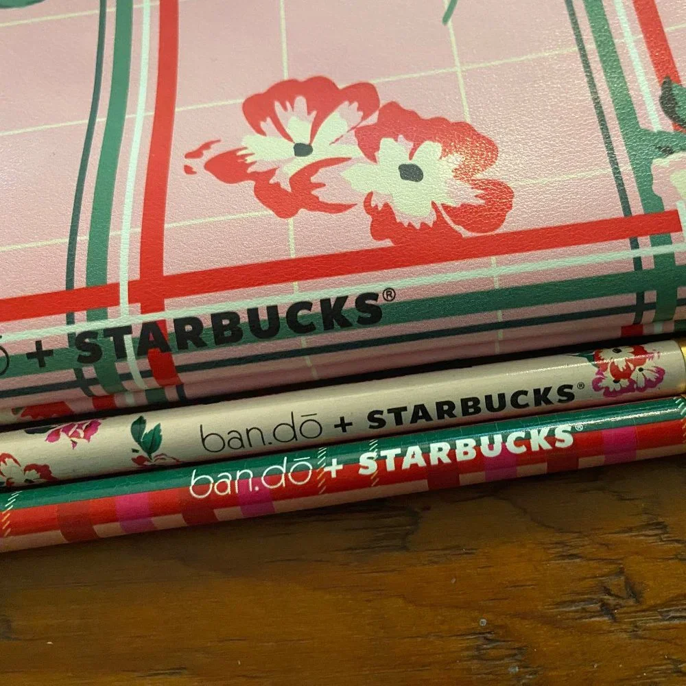 BAN.DO FOR STARBUCKS OFFICE PENCIL CASE WITH 2 PENCILS NWT - RARE!! LTD EDITION - Picture 3 of 4
